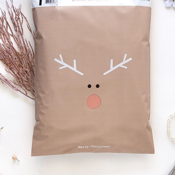 LAST SET - 20 X-Large Rudolph Christmas poly mailer gusseted - Picture 2 of 3